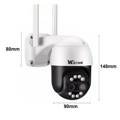Camera Supraveghere Exterior Rotativa Wireless Wistino 8mp 4k Dubla, Rotire din Aplicatie, Rezistenta la Apa - Taggo.ro