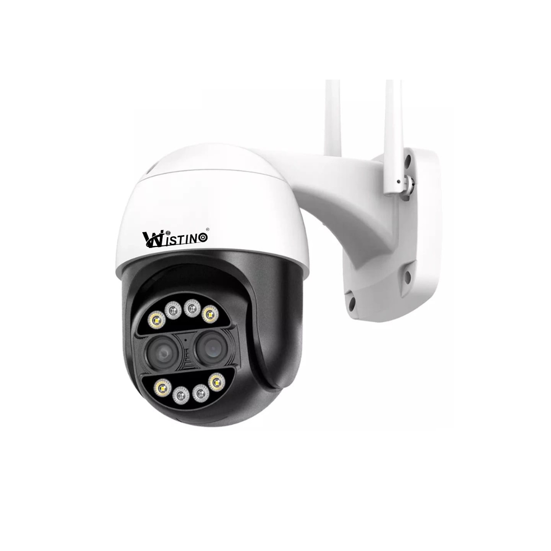 Camera Supraveghere Exterior Rotativa Wireless Wistino 8mp 4k Dubla, Rotire din Aplicatie, Rezistenta la Apa - Taggo.ro