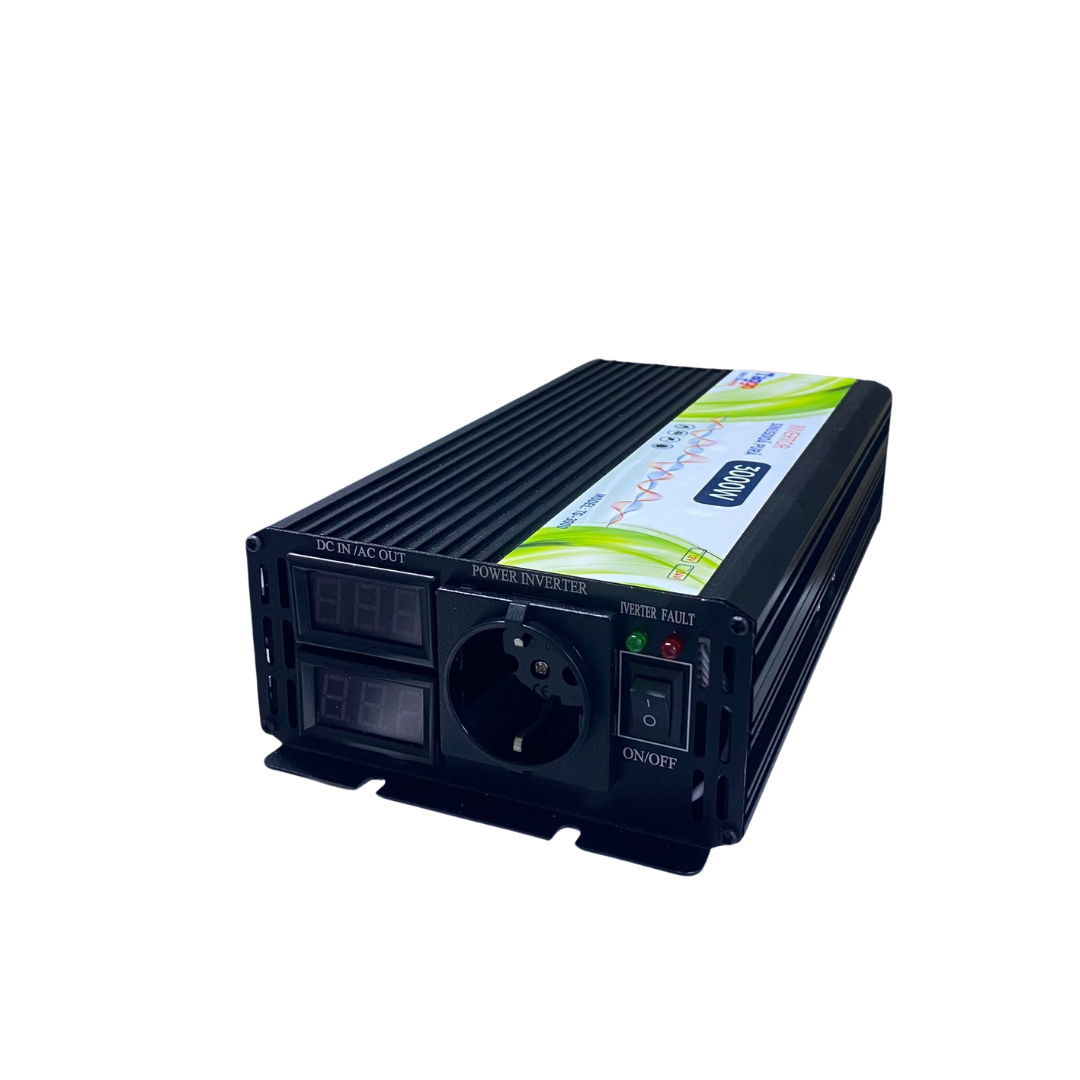 Invertor 3000W 12V – 220 V auto si panouri solare SINUS PUR, unda pura rulota, casa, cabana